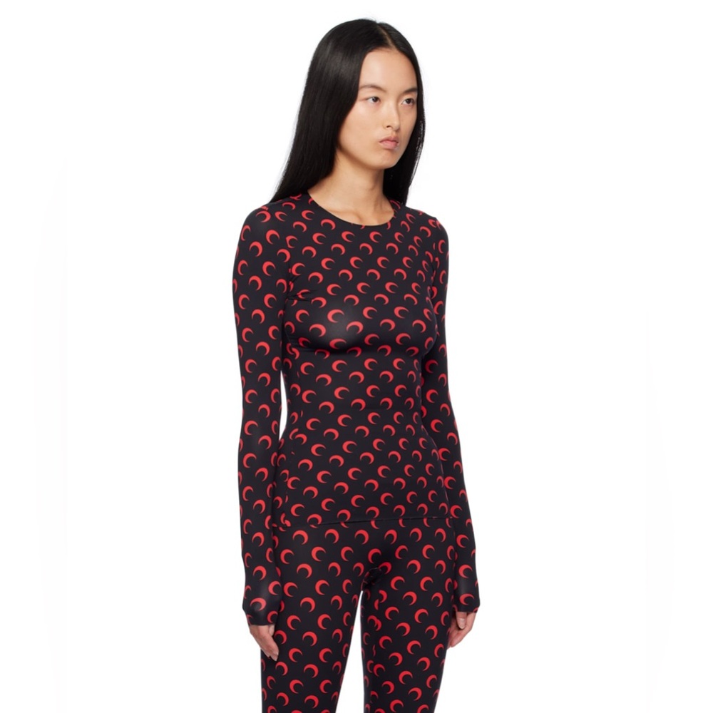 Marine Serre Black and Red Women's Top